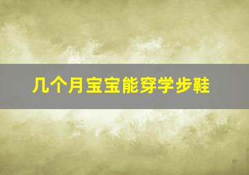 几个月宝宝能穿学步鞋