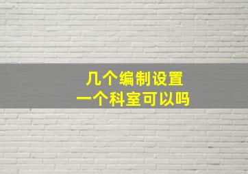 几个编制设置一个科室可以吗