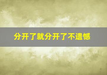 分开了就分开了不遗憾