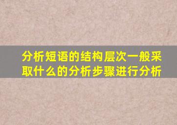 分析短语的结构层次一般采取什么的分析步骤进行分析