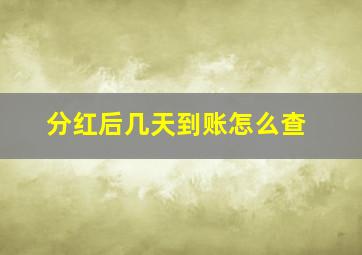 分红后几天到账怎么查