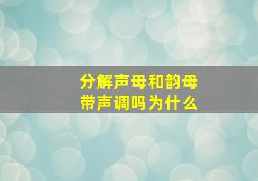 分解声母和韵母带声调吗为什么