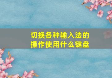 切换各种输入法的操作使用什么键盘