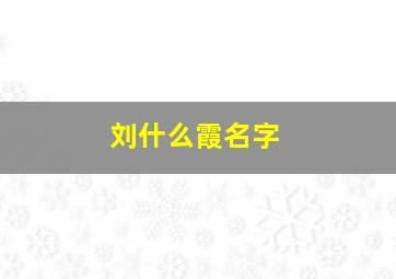 刘什么霞名字