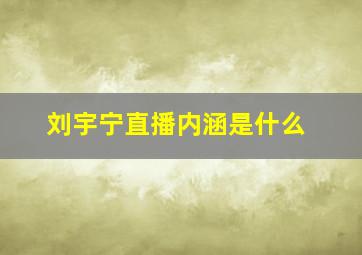 刘宇宁直播内涵是什么