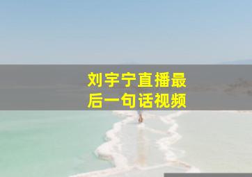 刘宇宁直播最后一句话视频