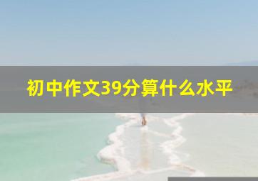 初中作文39分算什么水平