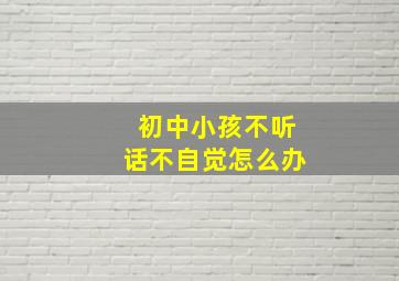 初中小孩不听话不自觉怎么办