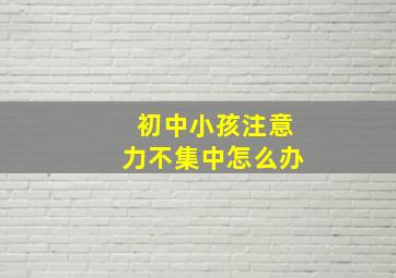 初中小孩注意力不集中怎么办