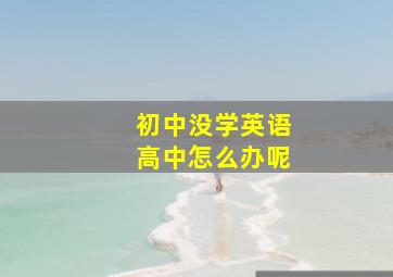 初中没学英语高中怎么办呢