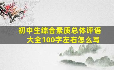 初中生综合素质总体评语大全100字左右怎么写