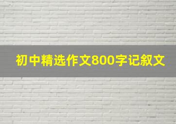 初中精选作文800字记叙文