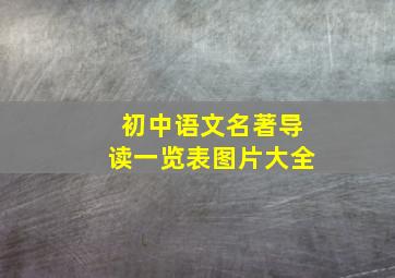 初中语文名著导读一览表图片大全