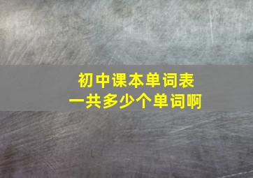 初中课本单词表一共多少个单词啊