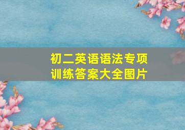 初二英语语法专项训练答案大全图片