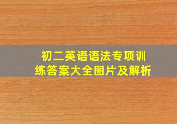 初二英语语法专项训练答案大全图片及解析