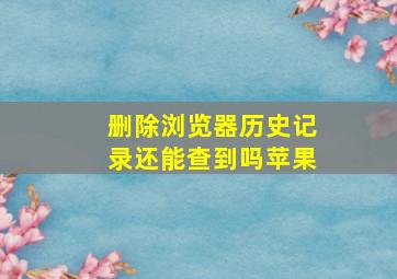 删除浏览器历史记录还能查到吗苹果