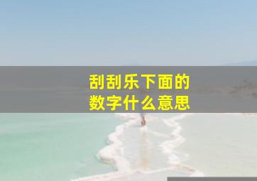 刮刮乐下面的数字什么意思