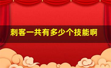 刺客一共有多少个技能啊