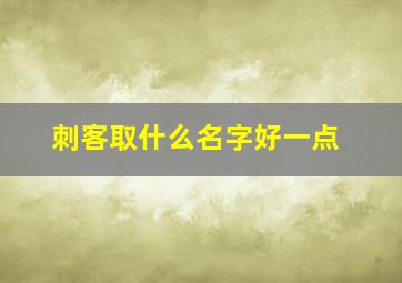 刺客取什么名字好一点