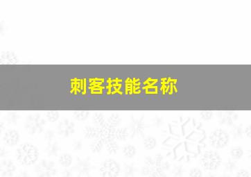 刺客技能名称