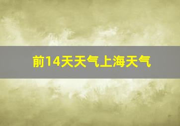 前14天天气上海天气