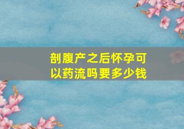 剖腹产之后怀孕可以药流吗要多少钱