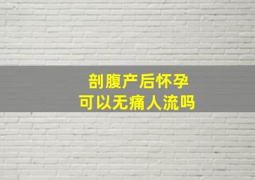 剖腹产后怀孕可以无痛人流吗