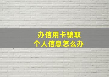 办信用卡骗取个人信息怎么办