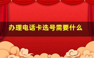 办理电话卡选号需要什么