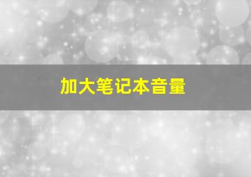 加大笔记本音量