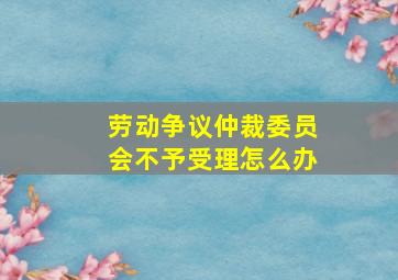 劳动争议仲裁委员会不予受理怎么办