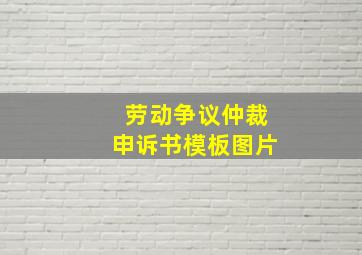 劳动争议仲裁申诉书模板图片