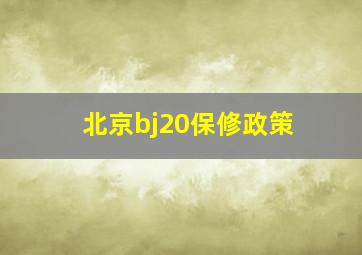 北京bj20保修政策