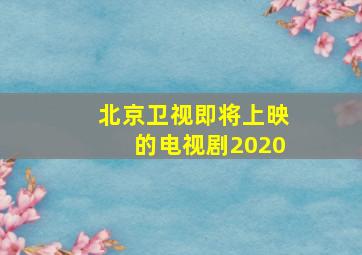 北京卫视即将上映的电视剧2020