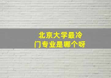 北京大学最冷门专业是哪个呀