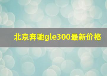 北京奔驰gle300最新价格