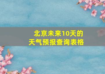 北京未来10天的天气预报查询表格