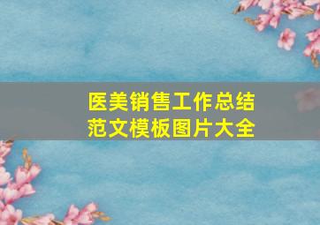 医美销售工作总结范文模板图片大全