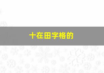 十在田字格的