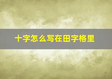 十字怎么写在田字格里