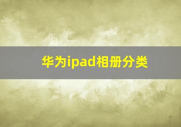 华为ipad相册分类