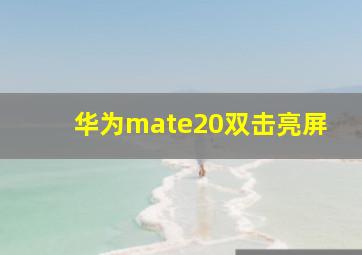 华为mate20双击亮屏