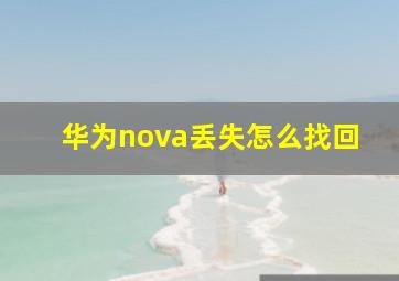 华为nova丢失怎么找回