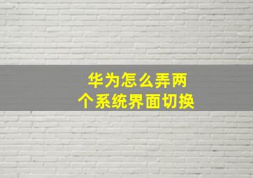 华为怎么弄两个系统界面切换