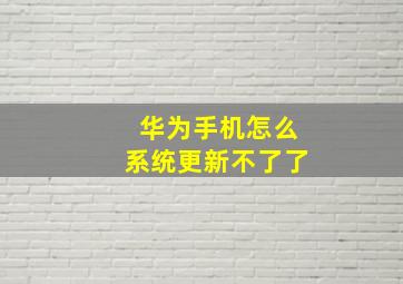 华为手机怎么系统更新不了了