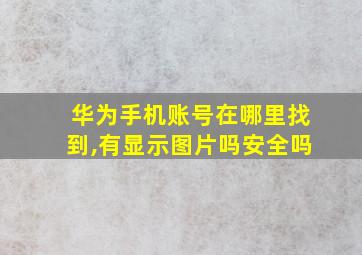 华为手机账号在哪里找到,有显示图片吗安全吗