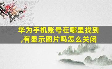 华为手机账号在哪里找到,有显示图片吗怎么关闭