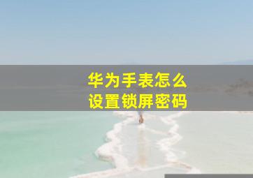 华为手表怎么设置锁屏密码