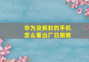 华为没拆封的手机怎么看出厂日期呢